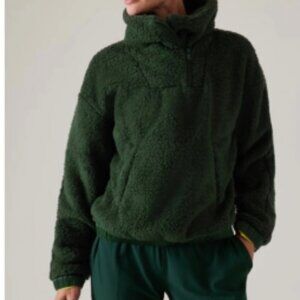 Athleta Tugga Fleece Sweatshirt seaweed snack green - XS